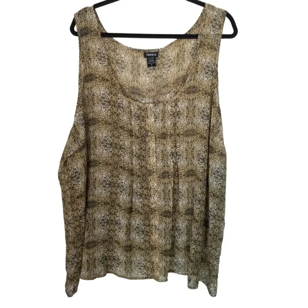 Torrid Womens 4X Brown Animal Print Sleeveless Pin
